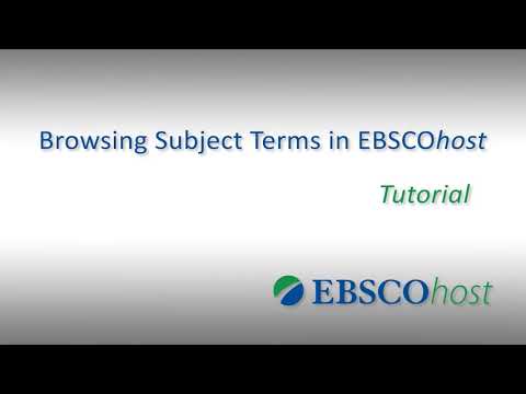 Browsing Subject Terms in EBSCOhost Databases (Hebrew)