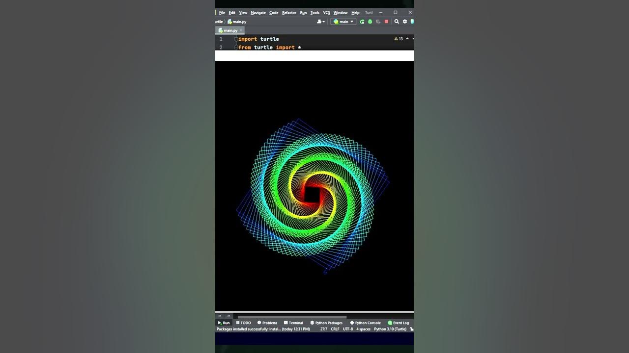 Rainbow Spiral - Python Turtle Graphics Impressive - YouTube