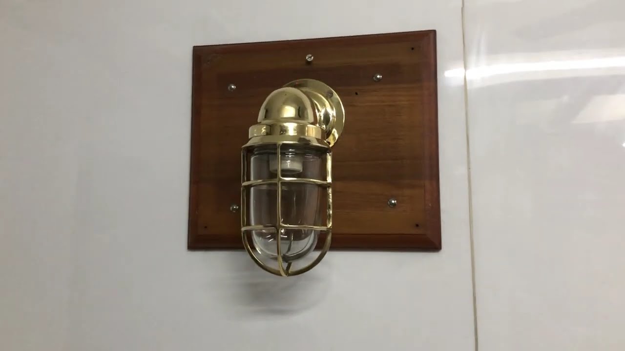 Pair of 2 Retro Antique Brass Wall Sconces Ship Passage Vintage Light Fixtures