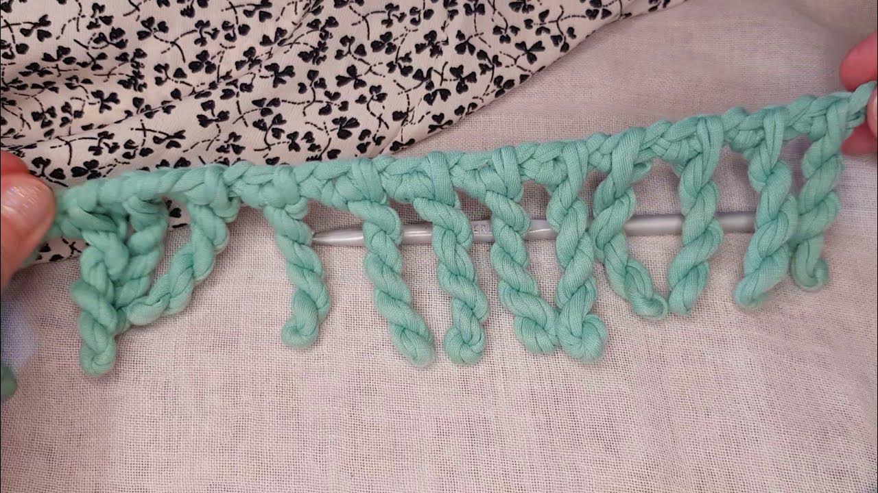 πλέξιμο με βελονάκι κρόσσια - knitting with crochet fringes - YouTube