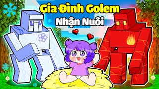 NABEE EM BÉ ĐƯỢC GIA ĐÌNH GOLEM LỬA BĂNG NHẬN NUÔI TRONG MINECRAFT*NABEE GIA ĐÌNH GOLEM 👶🔥❄️