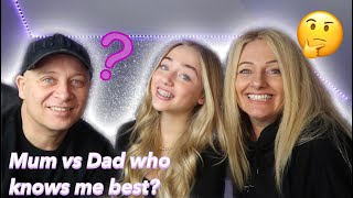 HILARIOUS WHO KNOWS ME BETTER MUM VS DAD
