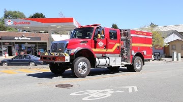 Central Fire District Engine 3437 responding Code 3 to a Wildland Fire