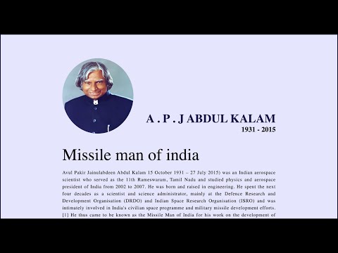 Create a Tribute Page - A. P. J Abdul Kalam using Pure HTML CSS | HTML CSS Tutorial