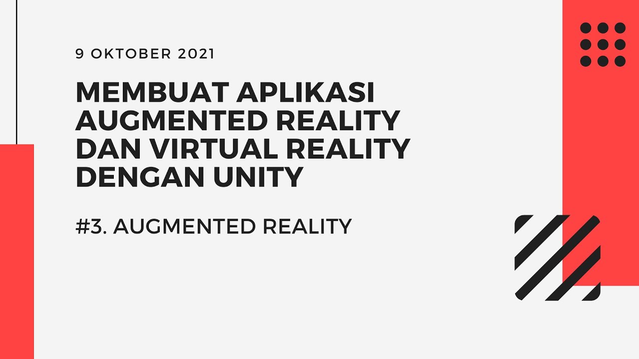 Membuat Aplikasi AR dan VR di Unity #3. AUGMENTED REALITY - YouTube