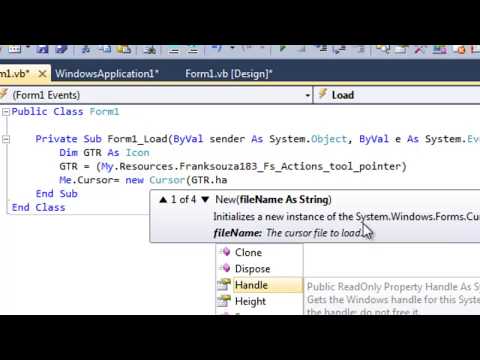 Haw to change mouse pointer in vb