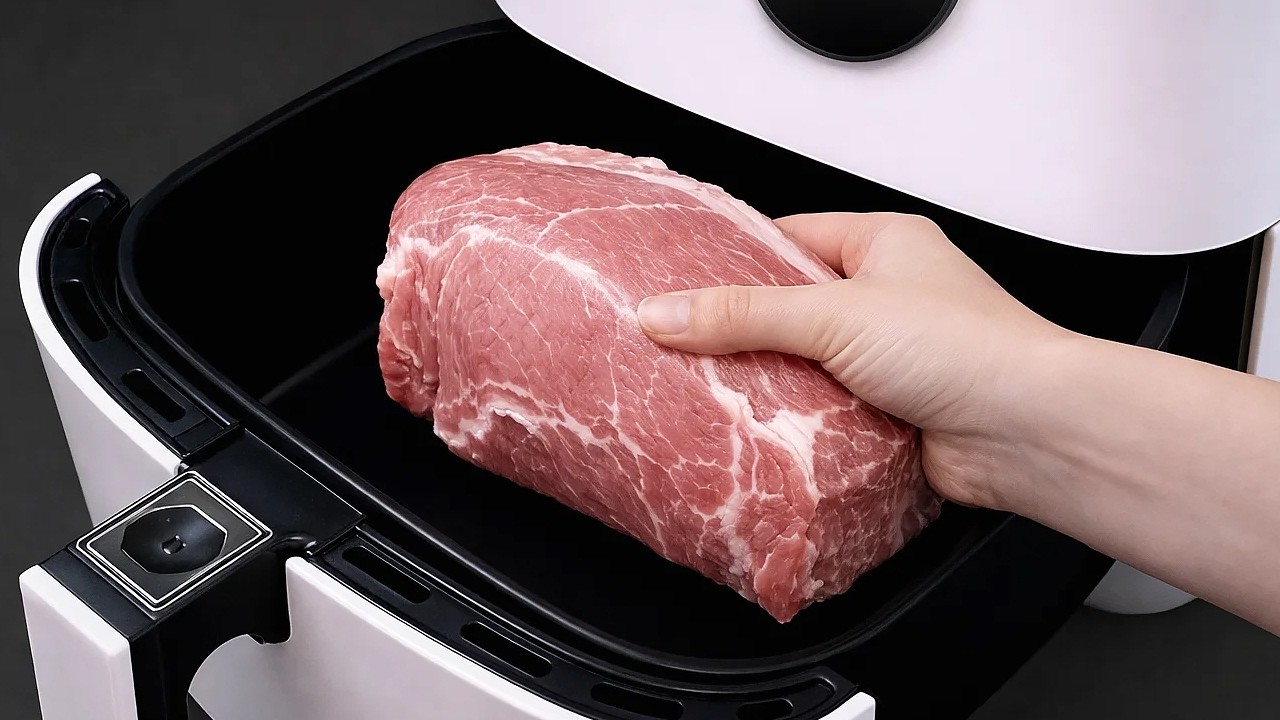 Ich habe Schweinefleisch in der Heißluftfritteuse zubereitet... und WOW 🤯 So saftig und knusprig!