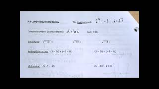 P.6 Complex Numbers Review