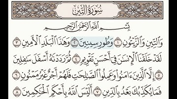 سورة التين من 1 إلى 3 مكررة خمس مرات مع السكت بين الآيات للترديد
