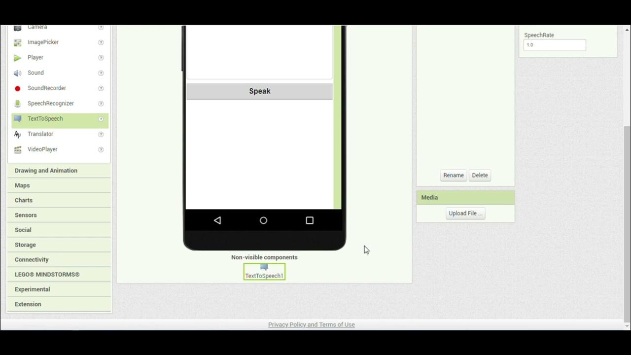 text to speech in app inventor