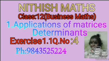 Class:12 (Business maths) Exercise 1.1,Q.No:4, consistent and infinitely many solution sum