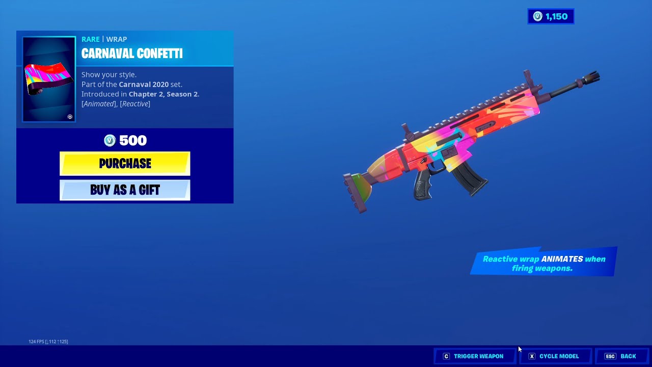 **New First time animated/Reactive Wrap** Fortnite Battle Royale Item Shop Season 2 Chapter 2