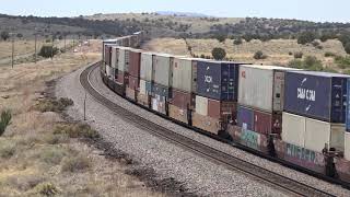 BNSF EBD stack train is another in a parade of EBD trains @ Crookton, AZ 5/18/21