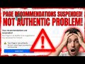 How to fix Facebook Your page is not authentic problem | Facebook Your Recommendations are suspended