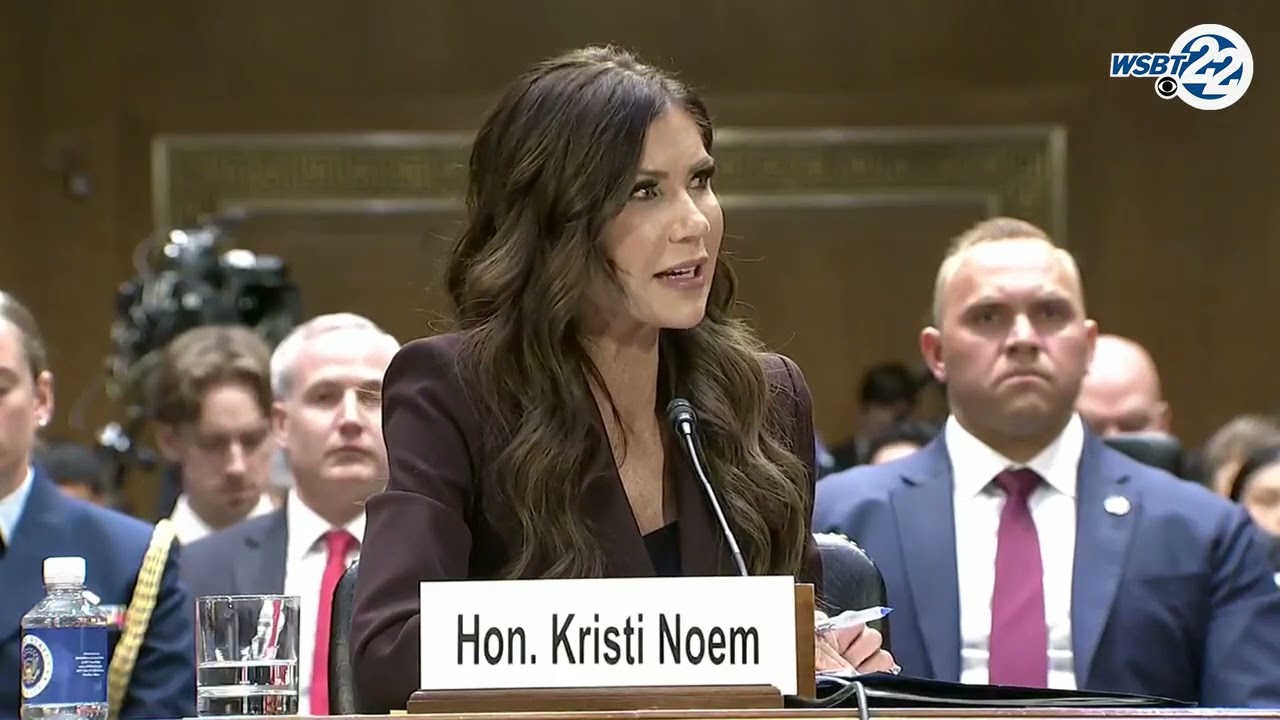 Protester interrupts Noem's opening statement