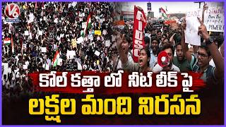 Massive Protest Erupts in Kolkata Against NEET Paper Leak | V6 News
