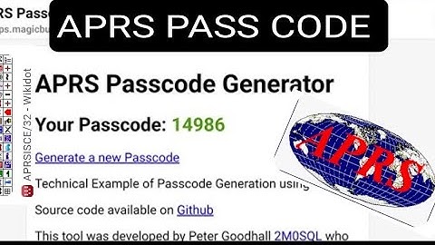 APRS -PASS CODE GENERATOR