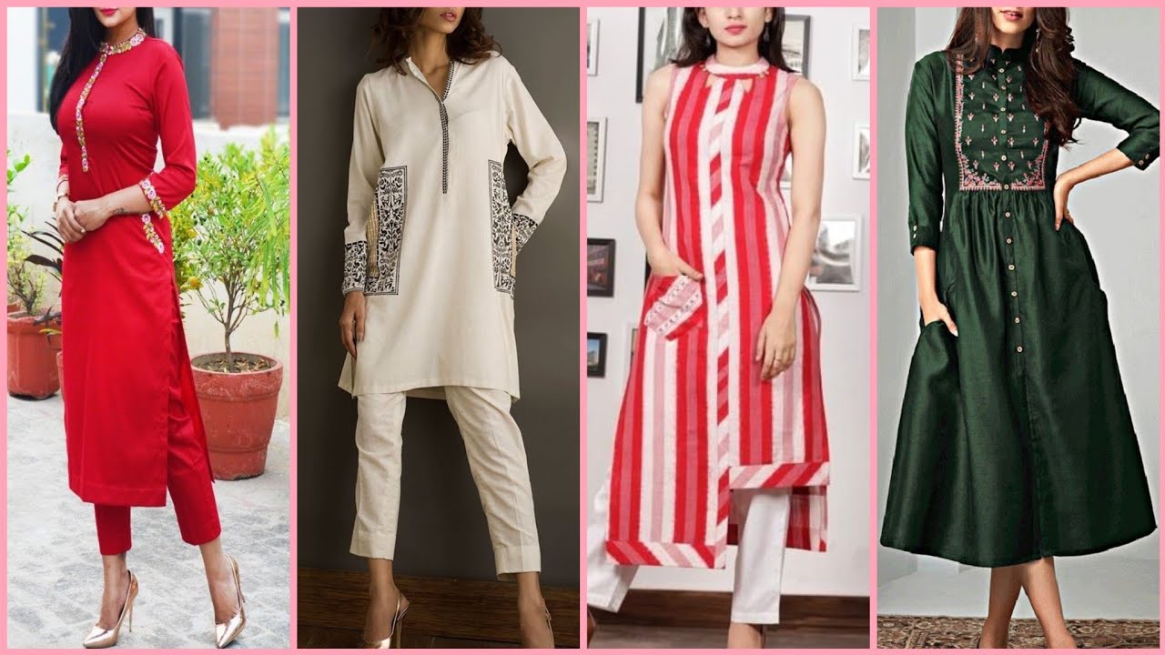 New Very Elegant Designer Casual kurti With Pockets Designing