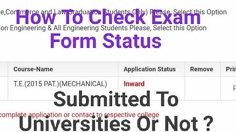 Exam Online Form Inward Status | Pune University | Sppu | How To Check Exam Form Inward Status |