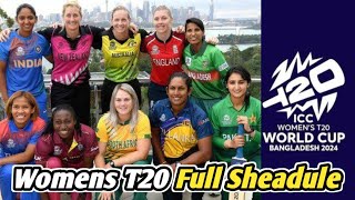 Womens T20 WORLDCUP 2024 Full Sheadule - teams,venue etc|womens t20wc 2024|t20wc 2024|t20wc updates