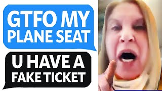 Karen uses FAKE TICKET to Steal My FIRST-CLASS Plane Ticket