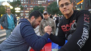 Can You Beat This SCHOOLBOY at ARM WRESTLING ?