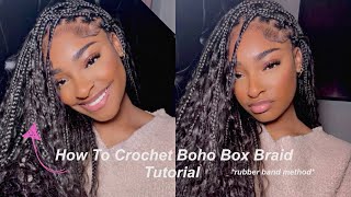 SUPER EASY NATURAL LOOKING CROCHET BOHO BRAIDS *rubber band method* | Ywigs