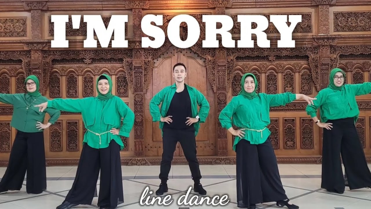 I'M SORRY - line dance demo by The Ladies - YouTube