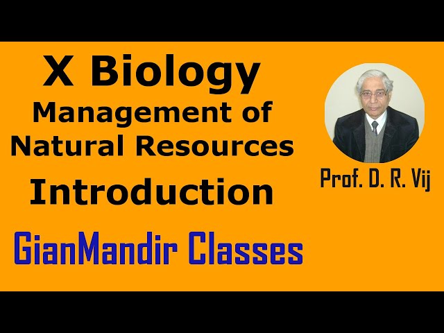 X Biology | Management of Natural Resources | Introduction by Manjit Ma'am