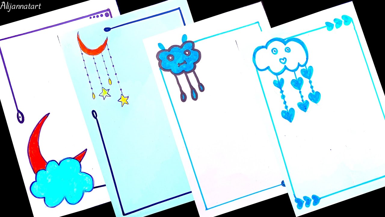 Practical Border Easy Design Border designs 💙practical front page design simple |project design ...
