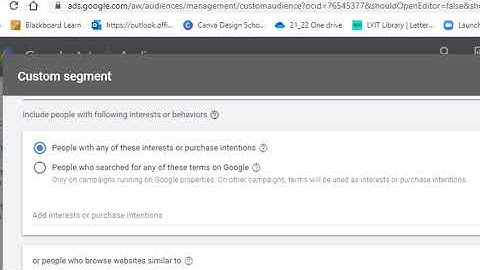 Google Ads:Targeting Custom Intent Audience
