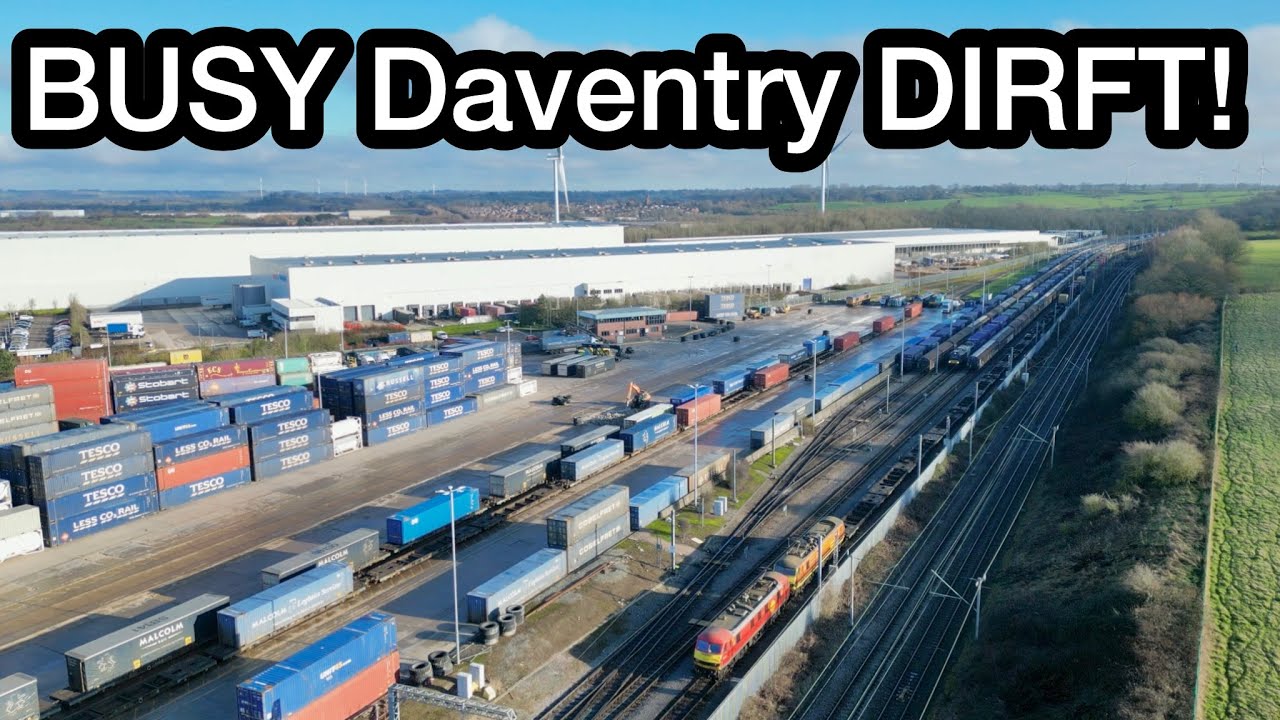 A Hive of LOCO Action with GRAFFITI covered Wagons at Daventry International Rail Freight Terminal!