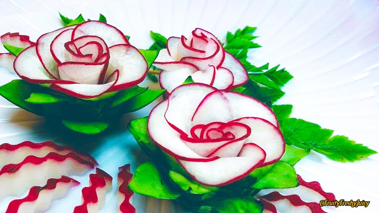 The Beauty Of Rose Carving Garnish: Best Vegetable For Flower Design
