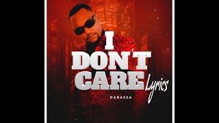 Darassa - I don't care (official lyrics audio)