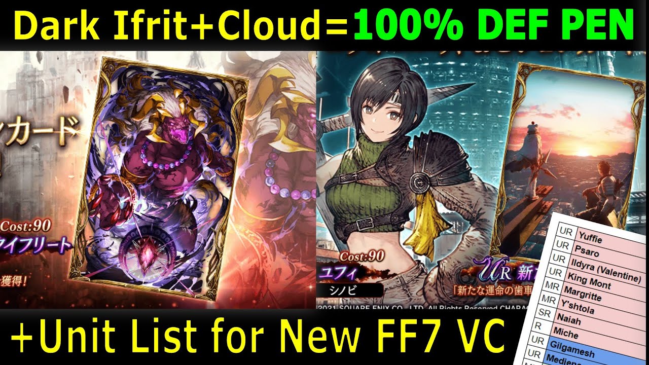 WOTV JP News Dark Ifrit VC Yuffie Unit New FF7 Evade VC YouTube Wotv jp news dark ifrit vc yuffie unit new ff7 evade vc youtube