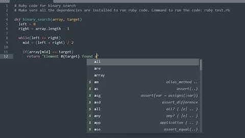Ruby code for binary search