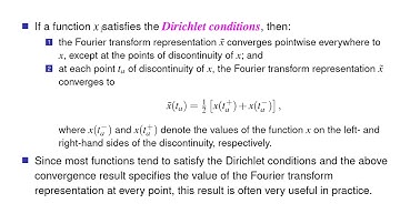 ECE 260 --- CT Fourier Transform --- Convergence Properties of the Fourier Transform