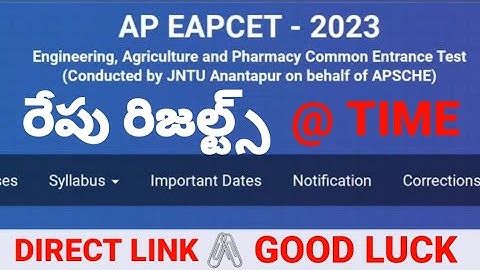 AP EAMCET 2023 RESULTS @TIME