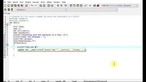 program in C to count a number of words and characters in a file