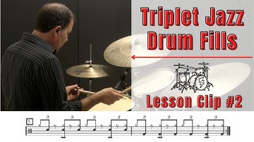 Triplet Jazz Drum Fills - Jazz Drum Lesson 2 -#shorts