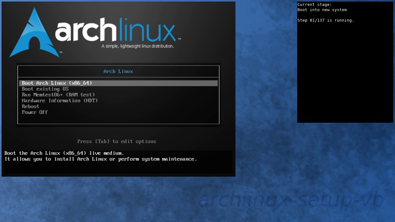 Arch Linux installation recording to kernel 5.5.4-arch1-1 (testing ...