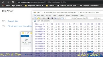 Asus K571GT Bios & EC Extraction from last update file downloaded from Asus Support using HxD