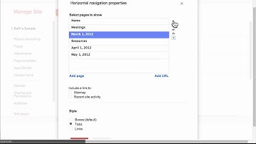 Google Sites Horizontal Navigation