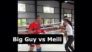 Big Guy Challenges Boxing Girl