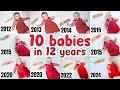10 babies in 12 years recreating baby photo  mom of 10 w twins  triplets