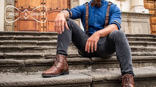 Hide & Groom Premium Leather Suspenders