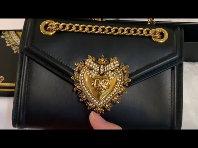 Dolce & Gabbana Devotion Bag In Gold Rhinestone