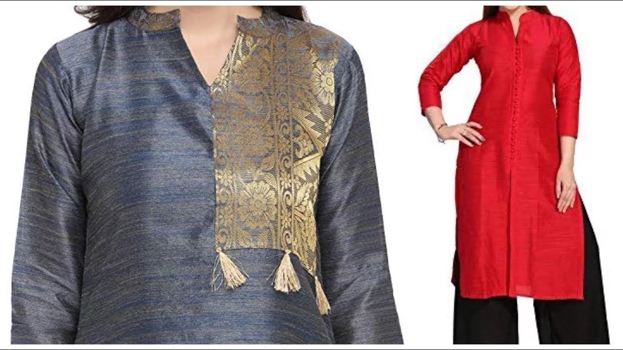 Rs.1500, Buy Online Purple Opus Cotton Silk Blue Plain Semi Stitched  Straight Suit - PPl09 - Purple Op… | High neck kurti design, Salwar neck  designs, Kurti designs