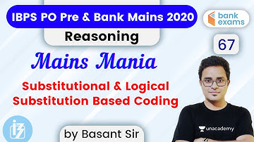 6:00 PM - IBPS PO Pre & Bank Mains 2020 | Reasoning by Basant Tripathi | Substitutional Coding
