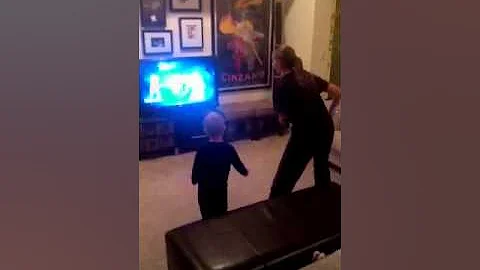 Mom and 2 1/2 year old son dancing to this is hall...